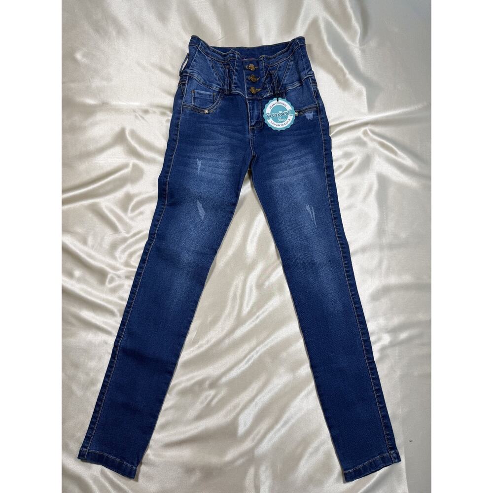 Tummy Control Colombian Jeans Butt Lift Size 8 Skinny Stretch Denim